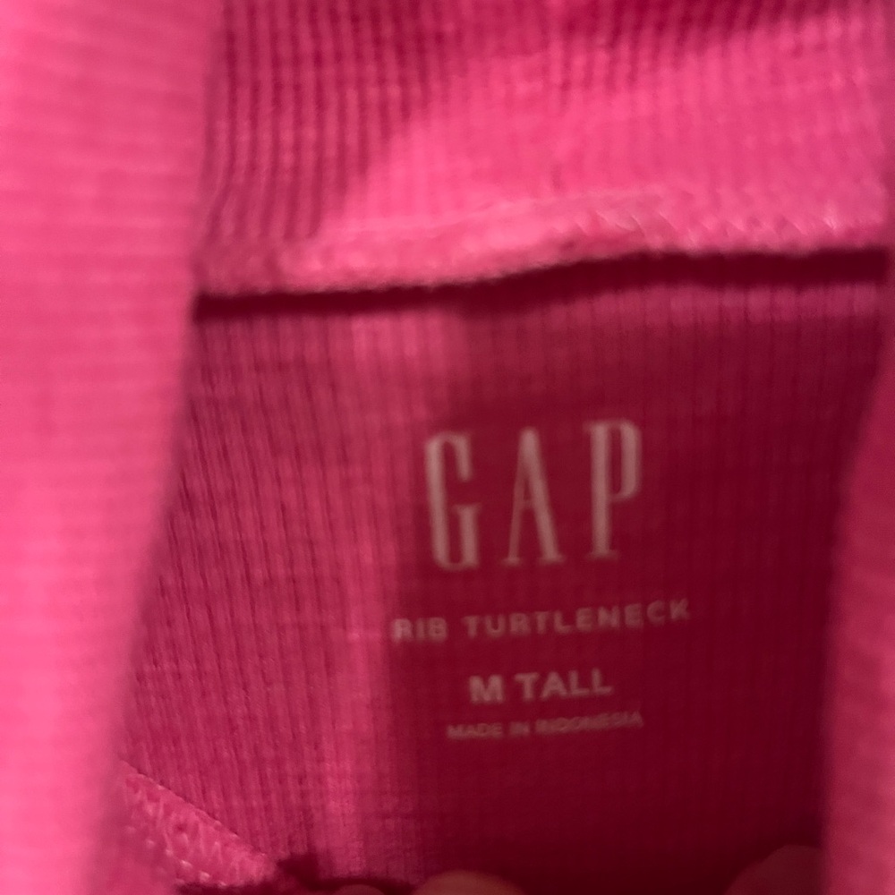 Medium Tall GAP Pink Turtleneck Long Sleeve Top - Picture 5 of 6